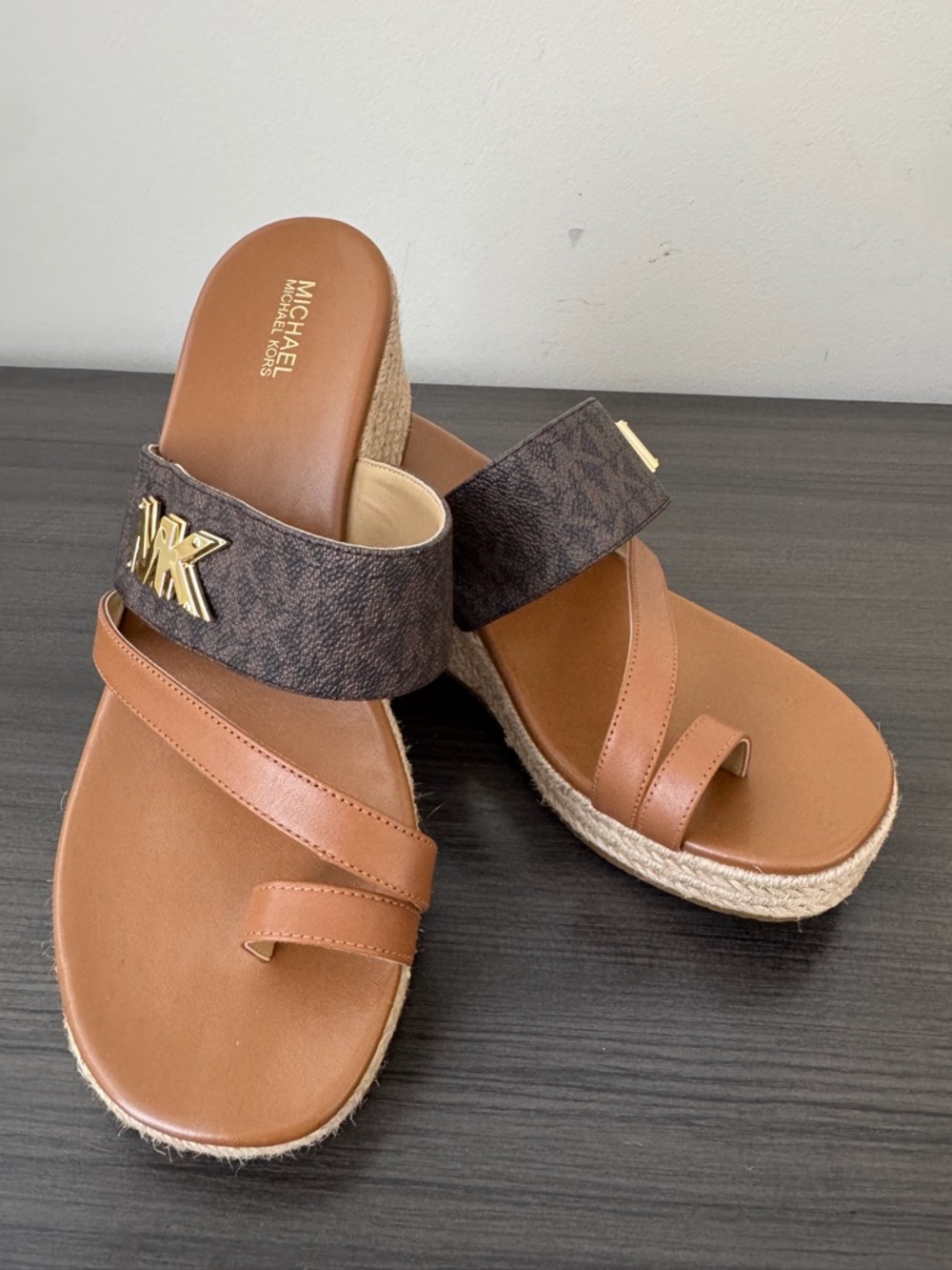 New Michael Kors Women's Jilly Espadrille Platform Wedge Sandals NWB Size 8.5